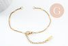 Base de bracelet réglable maille plate acier doré 304 inoxydable 16cm, x1 (G9547)