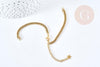 Base de bracelet réglable maille plate diamantée acier doré 304 inoxydable 16cm, acier doré inoxydable, x1 (G8625)
