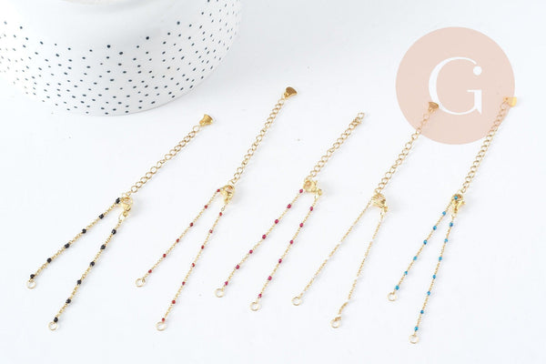 Base de bracelet résine acier 304 doré inoxydable 14.2cm, x1 (G9106)