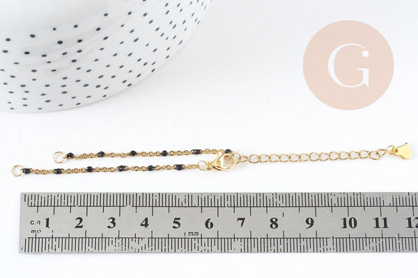 Base de bracelet résine acier 304 doré inoxydable 14.2cm, x1 (G9106)