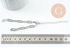 Base de bracelet unisexe chaine rectangle acier 304 inoxydable platine 4mm-14.5cm, x1 (G9497)