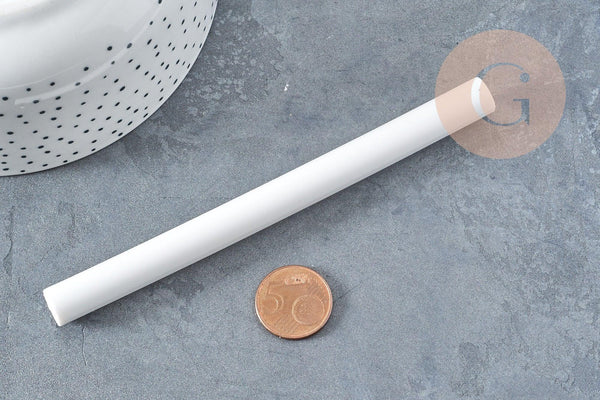 Baton de cire à cacheter blanc 135mm, fourniture pour création de sceaux personnalisés invitations de mariage DIY, x1 (G8918)