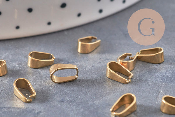 Bélière acier 304 inoxydable doré IP 7mm, x5 (G10973)