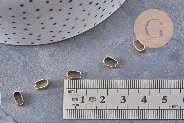 Bélière acier 304 inoxydable doré IP 7mm, x5 (G10973)