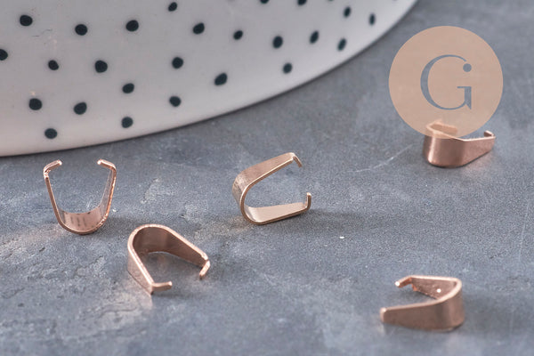 Bélière acier 304 inoxydable or rose IP 8mm, x5 (G10971)