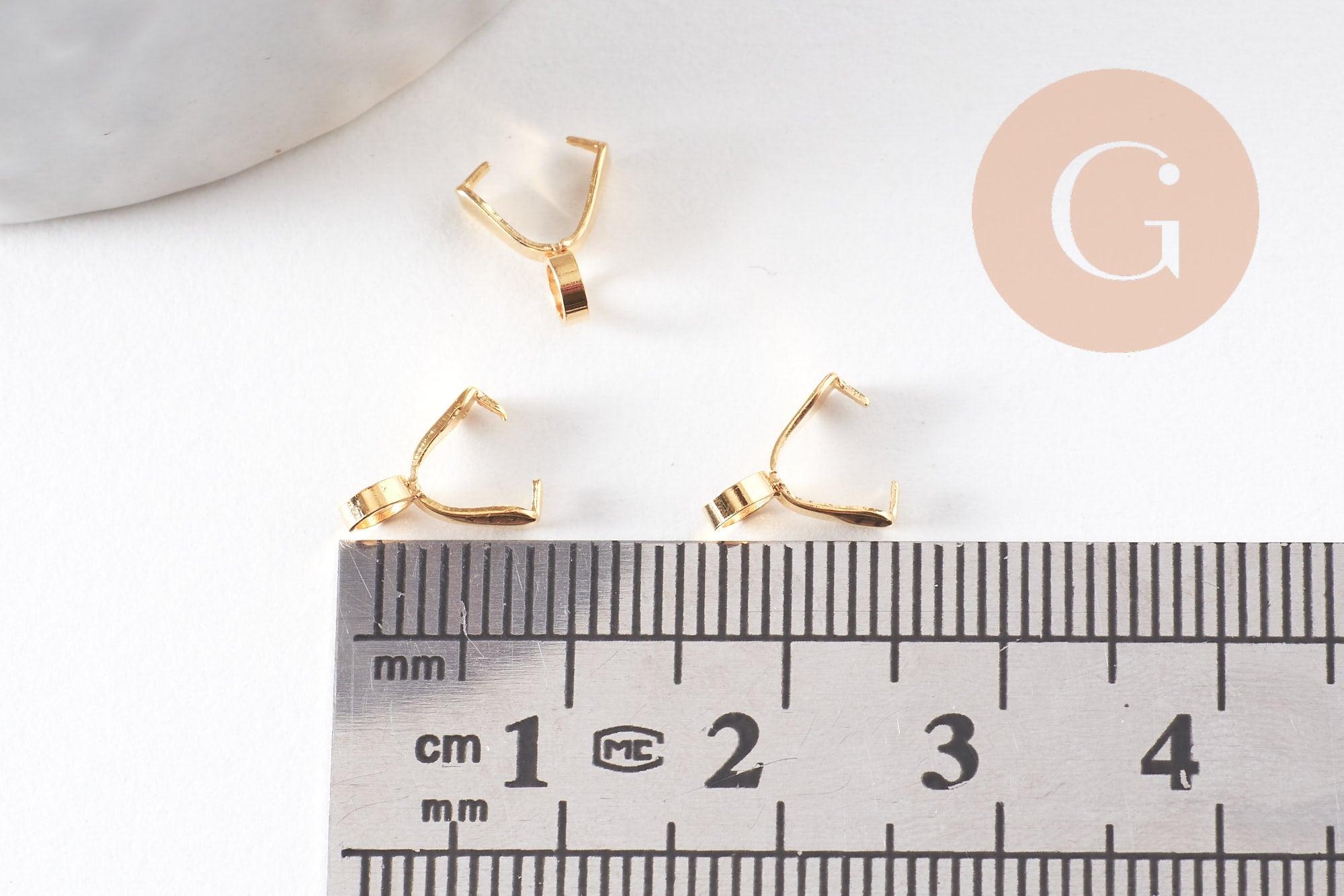 Bélière acier doré 304 inoxydable 9x3mm, x5 (G3641)