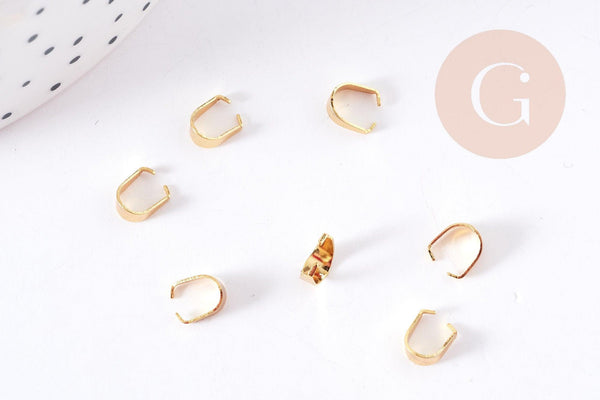 Bélière acier inoxydable 304 doré 7mm, x5 (G8761)