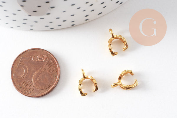 Bélière feuille zamac doré 11mm, x10 (G3515)