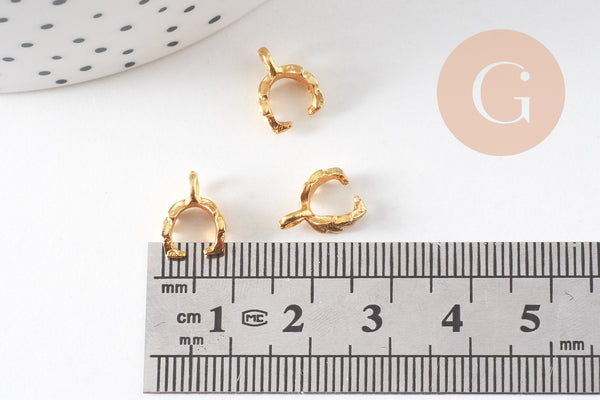 Bélière feuille zamac doré 11mm, x10 (G3515)