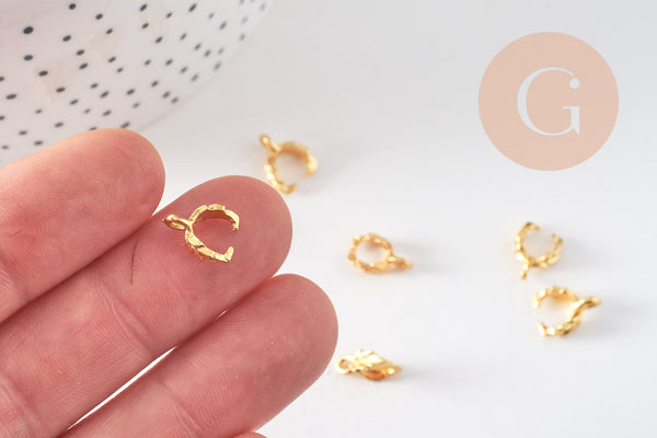 Bélière feuille zamac doré 11mm, x10 (G3515)