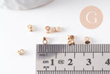 Bélière pendentif coupelles en laiton doré 4mm, x10 (G5258)
