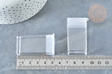 Boite rangement en plastique perles rectangle 5cm, x1 (G7995)