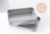 Boite rangement perles bijoux fer platine 9.1 cm, x1 (G10337)