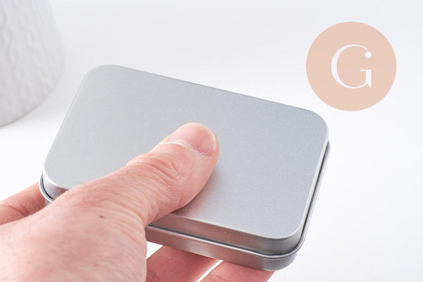 Boite rangement perles bijoux fer platine 9.1 cm, x1 (G10337)