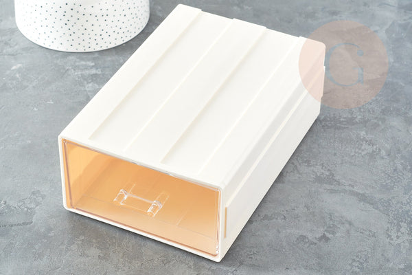 Boite rangement perles bijoux fournitures en plastique 1 tiroir 21cm, x1 (G9188)