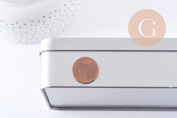 Boite rangement perles bijoux pour kit 15.3cm fer platine x1 (G10258)