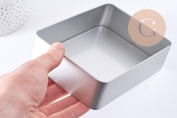 Boite rangement perles bijoux pour kit 15.3cm fer platine x1 (G10258)