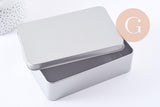 Boite rangement perles bijoux pour kit 15.3cm fer platine x1 (G10258)