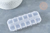 Boite rangement perles en plastique rectangulaire, x1 (G8162)