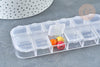 Boite rangement perles en plastique rectangulaire, x1 (G8162)