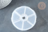 Boite rangement perles en plastique ronde 6 compartiments 7.8cm, x1 (G7213)