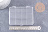 Boite rangement perles en plastique trnsparent rectangulaire 12 cases 13cm, x1 (G10257)