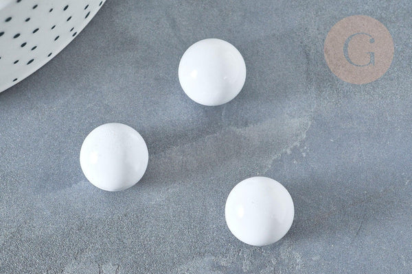 Bola carillon d'harmonie blanche 14mm, x1 (G6707)