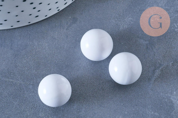 Bola carillon d'harmonie blanche 16mm, x1 (G5426)