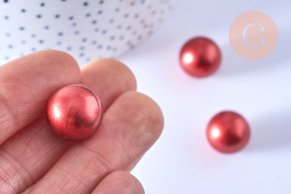 Bola carillon d'harmonie rouge métallisé 16mm, x1 (G6685)