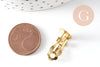 Boucles Clip oreilles non percées laiton brut 16mm, x10 (G1520)