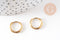 Boucles créoles minimalistes acier 304 inoxydable doré IP 18K 14mm, la paire (G3467)