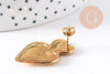 Boucles d'oreille coeur acier 304 inoxydable doré IP 18K 31mm, la paire (G10280)