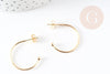 Boucles d'oreilles Anneau demi-créole puce doré 18k 28mm, x2 (G3305)