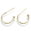 Boucles d'oreilles Anneau demi-créole puce doré 18k tige argent 925 20mm, x2 (G3583)