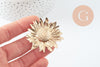 Boucles fleur tournesol XXL zamac doré ou platine 50mm, la paire (G9654)