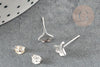 Boucles puce feuille de Gingko chat noeud fine argent massif 925 7mm, x1 paire (G9250)