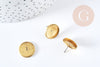 Boucles puce support Cabochon laiton brut 15mm,x2 (G8951)