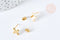 Boucles puces croix acier 201 dorées 12mm, la paire (G8477)