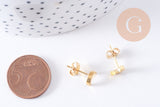 Boucles puces lune en acier doré 304 inoxydable 7x5x2mm, la paire(G2991)