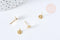 Boucles puces rondes percées acier 201 dorées 6mm, la paire (G8476)