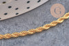 Bracelet Chaine torsadée laiton doré 18.6cm, x1 (G10821)