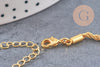 Bracelet Chaine torsadée laiton doré 18.6cm, x1 (G10821)