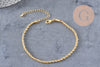 Bracelet Chaine torsadée laiton doré 18.6cm, x1 (G10821)