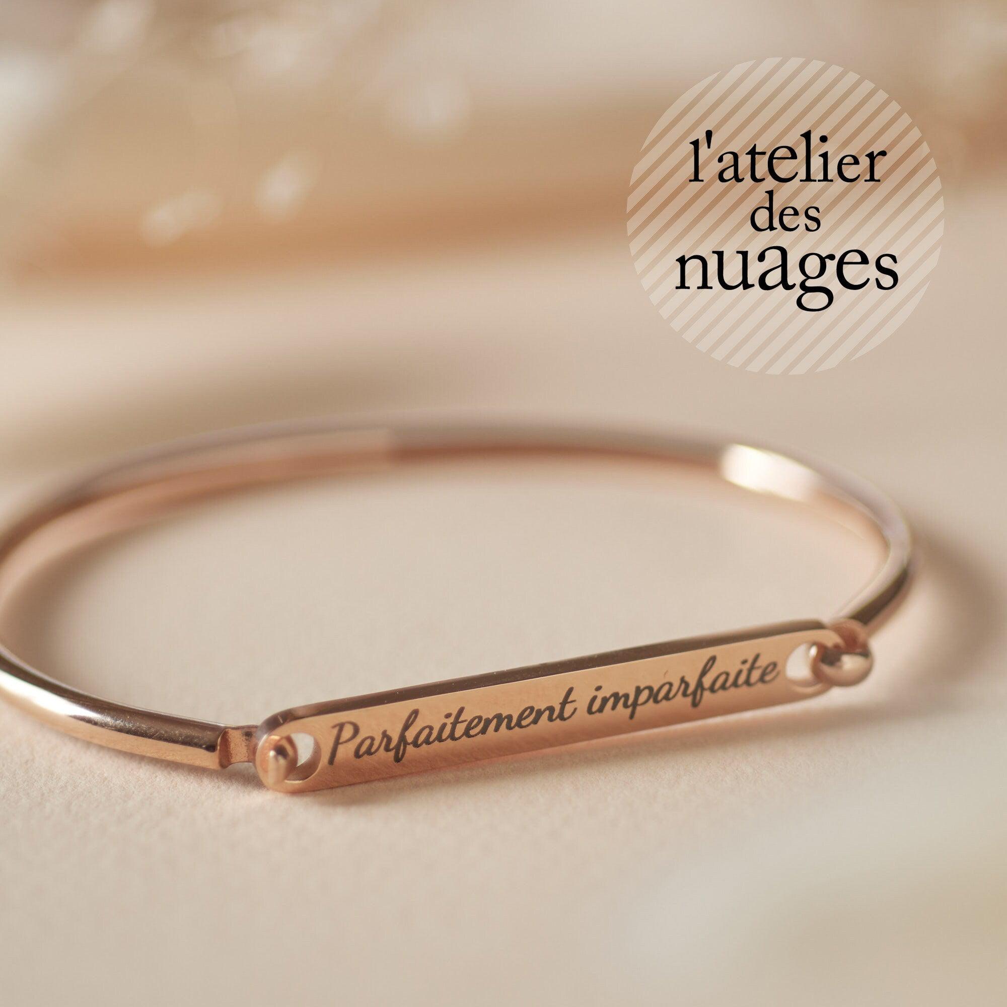 Bracelet Jonc en Acier Inoxydable 304 avec Message, x1 (ADN4)