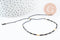 Bracelet Perles de rocailles japonaises noir-bleu or réglable, x1 (G10040)