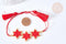 Bracelet Réglable étoiles 28cm cordon rouge nylon perles rocailles tissées , bijou chance à offrir, bracelet amitié, x1 (G7686)