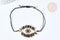 Bracelet Réglable mauvais œil noir et or 28cm cordon nylon perles rocailles tissées , bijou chance à offrir, bracelet amitié, x1 (G7634)