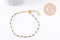 Bracelet acier 304 inoxydable doré 14k résine noire 1.5mm-20.5cm, x1 (G3382)