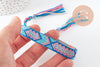 Bracelet brésilien tissé réglable bleu turquoise 15mm, bijou chance à offrir, bracelet amitié, x1 (G9561)
