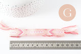 Bracelet brésilien tissé réglable rose /rose clair 15mm, x1 (G9559)